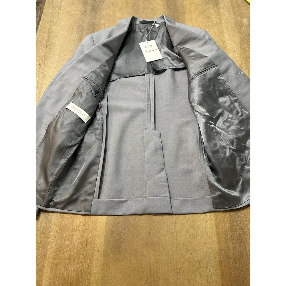Valentino Men's Mohair Wool Sports Coat Blazer Gray Size 36 Single Breasted‎
